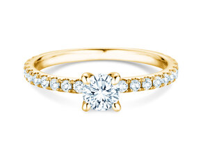 Verlobungsring Classic 4 Pavé in 18K Gelbgold mit Labordiamanten 0,87ct E/VS