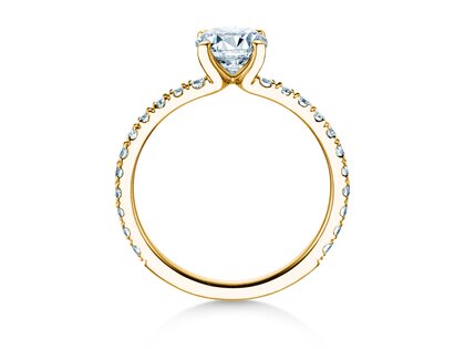 Verlobungsring Classic 4 Pavé in Gelbgold