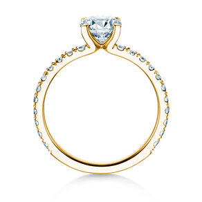 Verlobungsring Classic 4 Pavé in Gelbgold