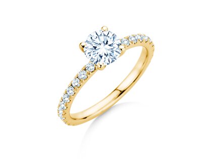 Verlobungsring Classic 4 Pavé in 14K Gelbgold mit Labordiamanten 1,44ct E/VS