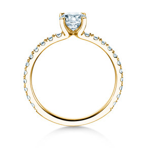 Verlobungsring Classic 4 Pavé in 14K Gelbgold mit Labordiamanten 1,44ct E/VS