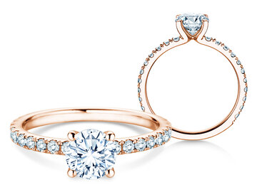 Verlobungsring Classic 4 Pavé in Roségold