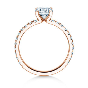 Verlobungsring Classic 4 Pavé in 18K Roségold mit Labordiamanten 1,44ct E/VS