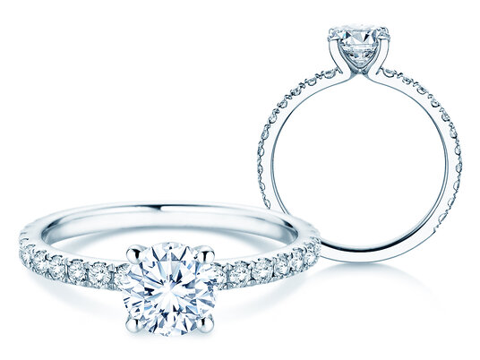 Verlobungsring Classic 4 Pavé Labordiamant