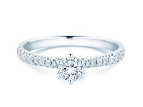 Verlobungsring Classic 6 Hidden Halo Pavé in Platin