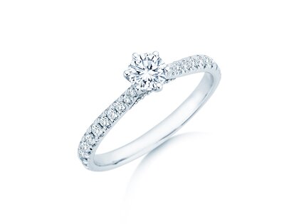 Verlobungsring Classic 6 Hidden Halo Pavé in Platin