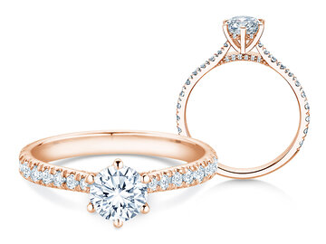 Verlobungsring Classic 6 Hidden Halo Pavé in 9K Weißgold mit Diamanten 1,52ct G/SI