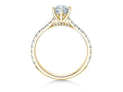 Verlobungsring Classic 6 Hidden Halo Pavé in 9K Gelbgold mit Diamanten 1,52ct G/SI