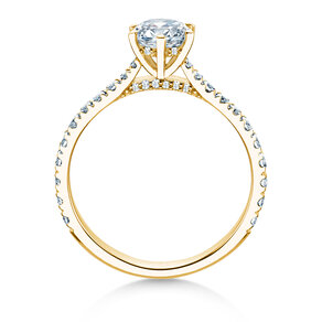 Verlobungsring Classic 6 Hidden Halo Pavé in 9K Gelbgold mit Diamanten 1,52ct G/SI