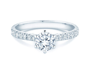Verlobungsring Classic 6 Hidden Halo Pavé in 9K Weißgold mit Diamanten 1,52ct G/SI