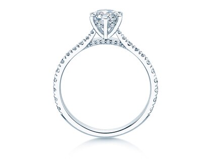 Verlobungsring Classic 6 Hidden Halo Pavé in 9K Weißgold mit Diamanten 1,52ct G/SI