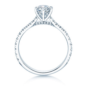 Verlobungsring Classic 6 Hidden Halo Pavé in 9K Weißgold mit Diamanten 1,52ct G/SI