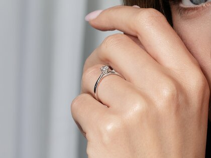 Verlobungsring Classic 6 Hidden Halo in 14K Weißgold mit Diamanten 0,30ct G/SI