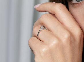 Verlobungsring Classic 6 Hidden Halo in 14K Weißgold mit Diamanten 0,30ct G/SI