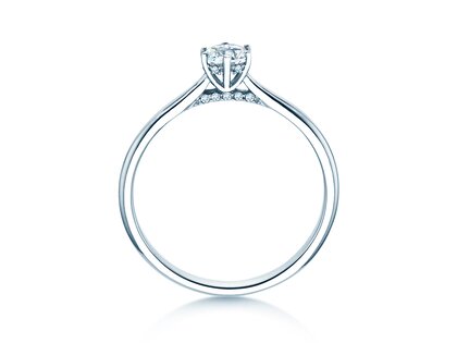 Verlobungsring Classic 6 Hidden Halo in 14K Weißgold mit Diamanten 0,30ct G/SI