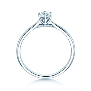 Verlobungsring Classic 6 Hidden Halo in 14K Weißgold mit Diamanten 0,30ct G/SI