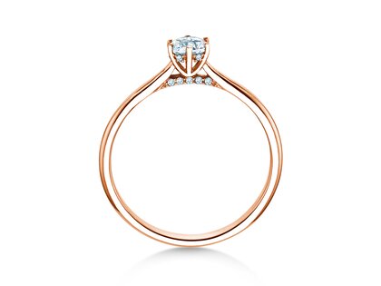 Verlobungsring Classic 6 Hidden Halo in 14K Roségold mit Diamanten 0,30ct G/SI