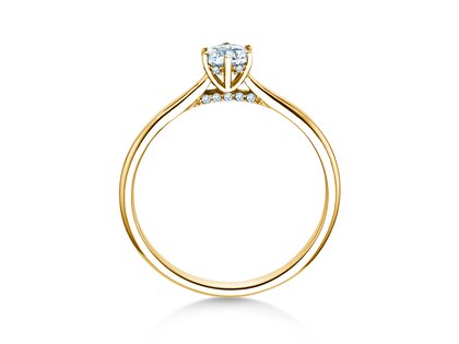 Verlobungsring Classic 6 Hidden Halo in 14K Gelbgold mit Diamanten 0,30ct G/SI