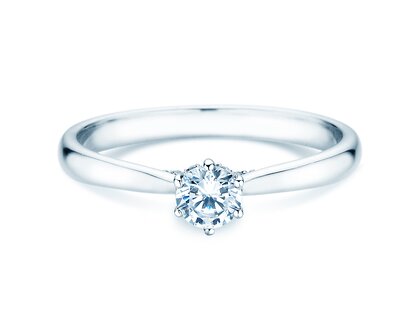 Verlobungsring Classic 6 Hidden Halo in 14K Weißgold mit Diamanten 0,30ct G/SI