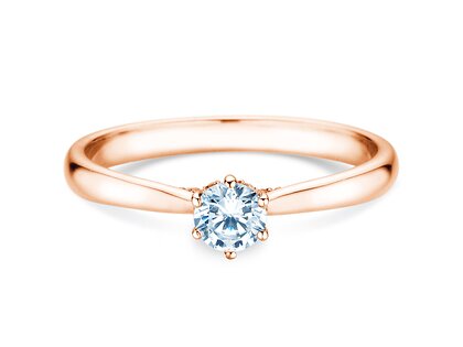 Verlobungsring Classic 6 Hidden Halo in 14K Roségold mit Diamanten 0,30ct G/SI