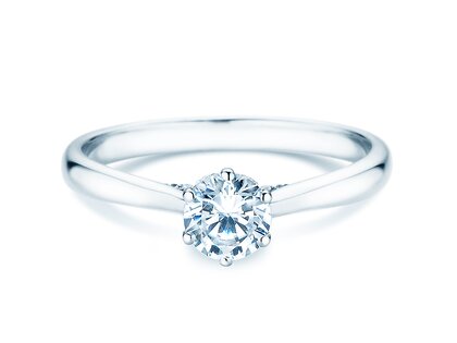 Verlobungsring Classic 6 Hidden Halo in 14K Weißgold mit Diamanten 0,55ct G/SI