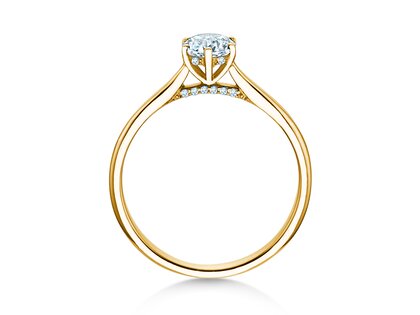 Verlobungsring Classic 6 Hidden Halo in 14K Gelbgold mit Diamanten 0,55ct G/SI