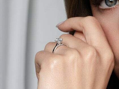 Verlobungsring Classic 6 Hidden Halo in 14K Gelbgold mit Diamanten 1,08ct G/SI