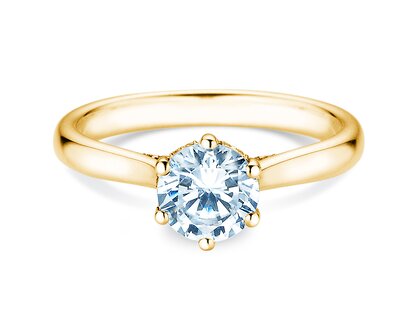 Verlobungsring Classic 6 Hidden Halo in 14K Gelbgold mit Diamanten 1,08ct G/SI
