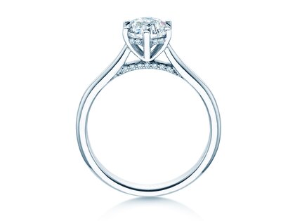 Verlobungsring Classic 6 Hidden Halo in 14K Weißgold mit Diamanten 1,08ct G/SI
