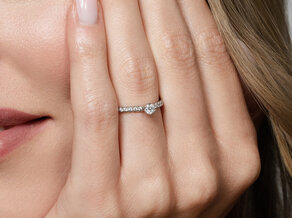 Verlobungsring Classic 4 Pavé in 14K Gelbgold mit Diamanten 0,51ct G/SI