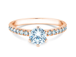 Verlobungsring Classic Pavé in 18K Roségold mit Diamanten 1,11ct G/SI