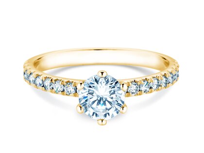 Verlobungsring Classic Pavé in 14K Gelbgold mit Diamanten 1,11ct G/SI