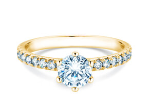 Verlobungsring Classic Pavé in 14K Gelbgold mit Diamanten 1,11ct G/SI