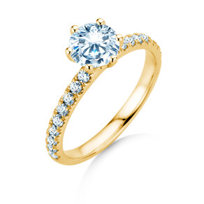 Verlobungsring Classic Pavé in 9K Gelbgold mit Labordiamanten 1,36ct E/VS