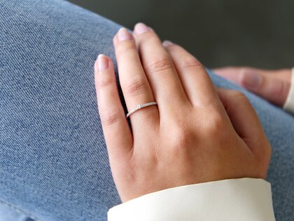 Verlobungsring Classic Pavé in 14K Weißgold mit Diamanten 0,20ct G/SI