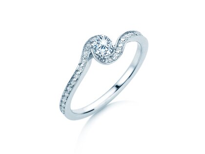 Verlobungsring Crush  in 14K Weißgold mit Diamanten 0,27ct G/SI
