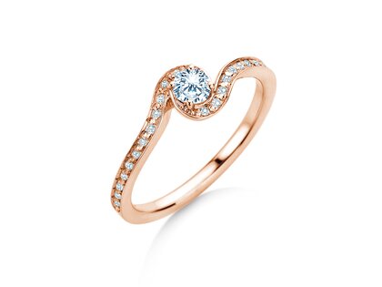 Verlobungsring Crush  in 9K Roségold mit Diamanten 0,27ct G/SI