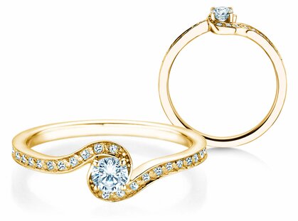 Verlobungsring Crush  in 14K Gelbgold mit Diamanten 0,27ct G/SI