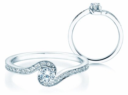 Verlobungsring Crush  in 14K Weißgold mit Diamanten 0,27ct G/SI