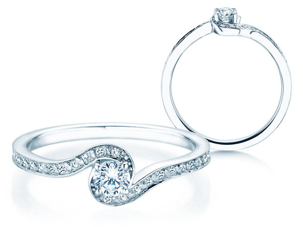 Verlobungsring Crush  in 14K Weißgold mit Diamanten 0,27ct G/SI