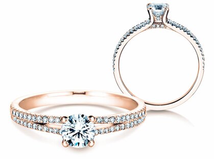 Verlobungsring Dynasty Petite in 18K Roségold mit Diamanten 0,85ct G/SI