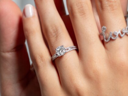 Verlobungsring Dynasty in 18K Weißgold mit Diamanten 1,27ct G/SI