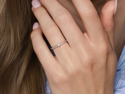 Verlobungsring Eternal Pavé in 14K Weißgold mit Diamanten 0,21ct G/SI