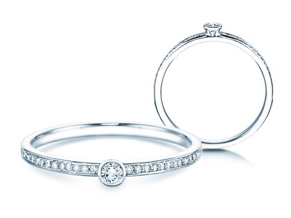 Verlobungsring Eternal Pavé in 14K Weißgold mit Diamanten 0,21ct G/SI