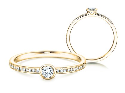 Verlobungsring Eternal Pavé in 14K Gelbgold mit Diamanten 0,46ct G/SI