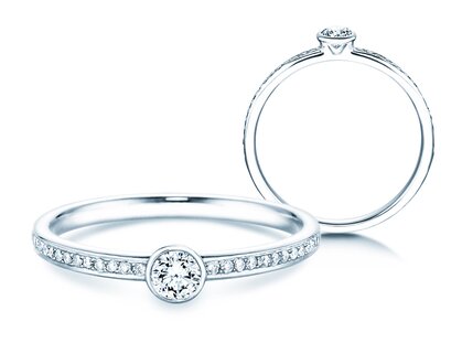 Verlobungsring Eternal Pavé in 14K Weißgold mit Diamanten 0,30ct G/SI