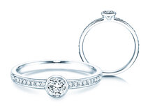 Verlobungsring Eternal Pavé in 18K Weißgold mit Diamanten 0,40ct G/SI