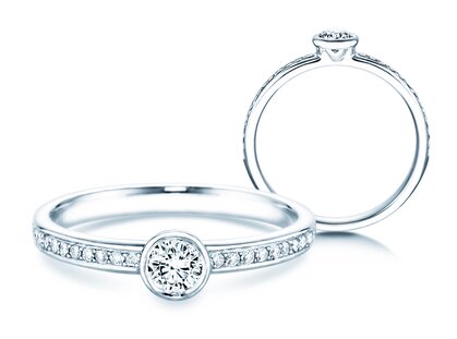 Verlobungsring Eternal Pavé in 18K Weißgold mit Diamanten 0,40ct G/SI