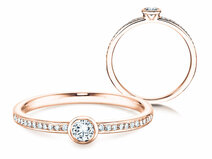Verlobungsring Eternal Pavé in 14K Roségold mit Diamanten 0,25ct G/SI