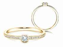 Verlobungsring Eternal Pavé in 14K Gelbgold mit Diamanten 0,25ct G/SI